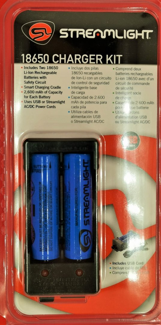 Batterie-Ladegerät inkl. zwei Lithium-Batterien 18650 von Streamlight